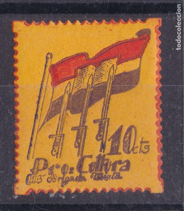 Sellos: SS4- Guerra Civil Vi&ntilde;eta PRO CULTURA . 115 Brigada Mixta * Con se&ntilde;al Fijasellos