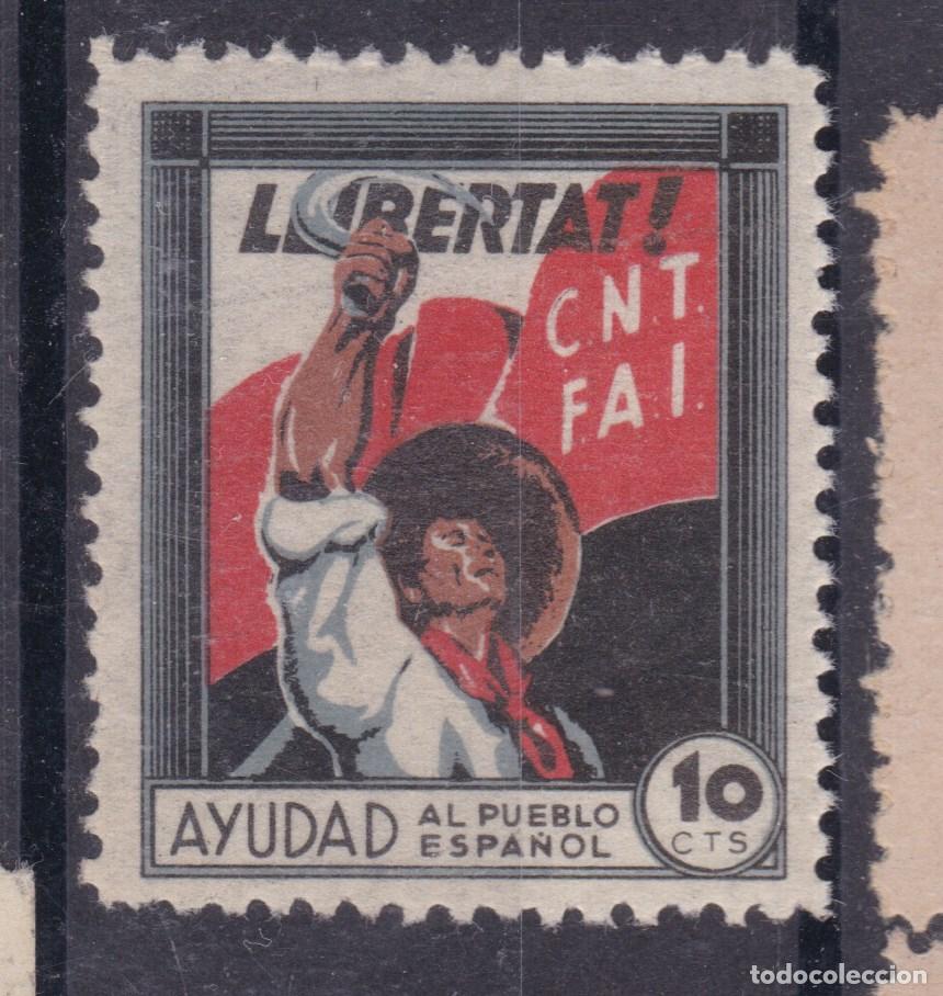 Sellos: SS4- Guerra Civil Vi&ntilde;eta LLIBERTAT CNT- FAI ** Sin Fijasellos. Lujo
