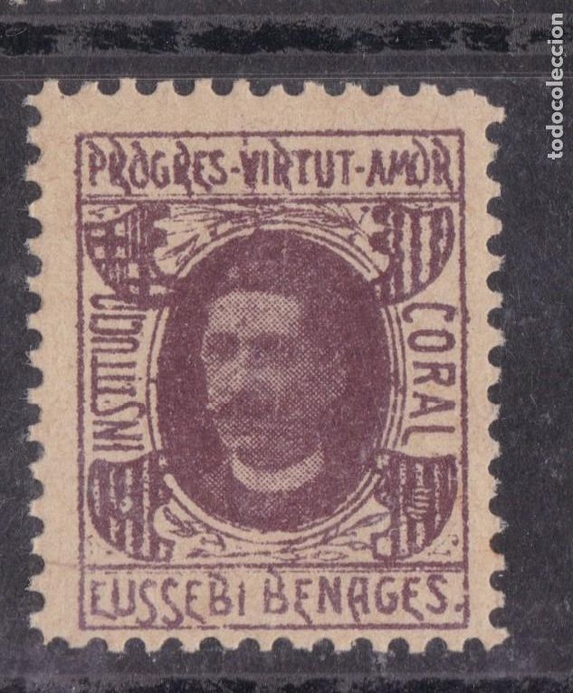 Sellos: SS4- Vi&ntilde;eta Catalanista Eussebi Benages . PROGRES, VIRTUT, AMOR ** Sin Fijasellos.