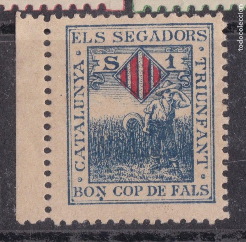 Sellos: SS4- Vi&ntilde;eta Catalanista ELS SEGADORS . Bon Cop de Fals ** Sin Fijasellos.