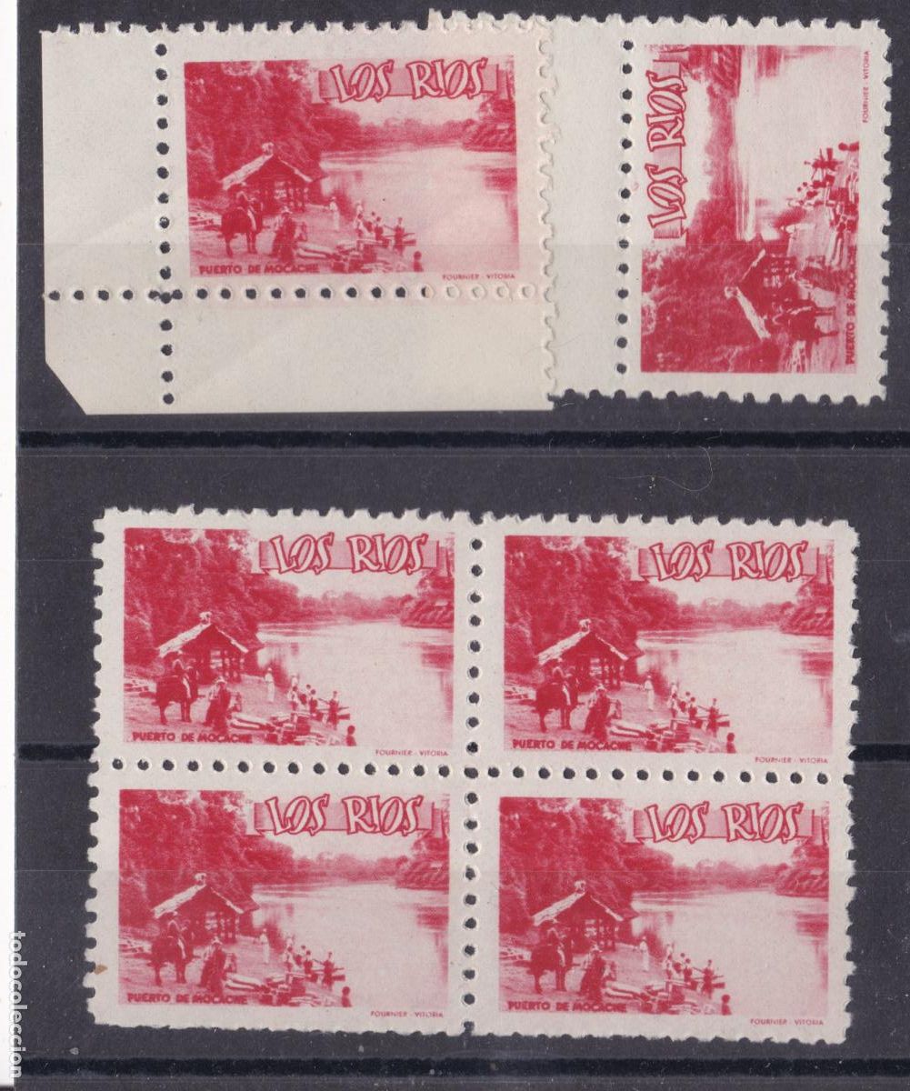 Sellos: SS36- Lote 6 VI&Ntilde;ETAS LOS RIOS Fournier Vitoria ** Sin Fijasellos LUJO