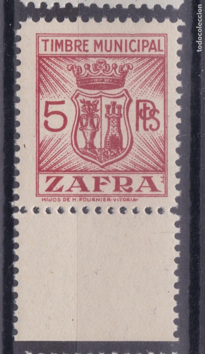 Sellos: SS45-FISCALES LOCALES Timbre Municipal ZAFRA 5 Ptas ** Sin Fijasellos. LUJO