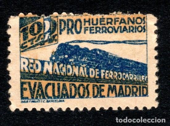 Sellos: PRO HU&Eacute;RFANOS FERROVIARIOS EVACUADOS DE MADRID. MNH **