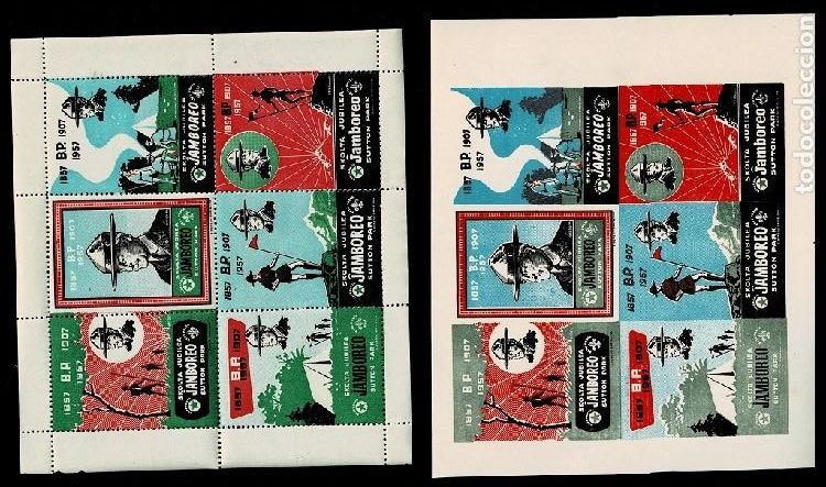 Sellos: CL9-13 BOY SCOUTS Skolta Jubilea JAMBOREO SUTTON PARK