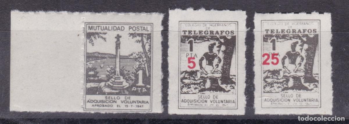 Sellos: SS1- PARAFISCALES Mutualidad Postal y Tel&eacute;grafos SOBRECARGA ROJA ** Sin Fijasellos .LUJO