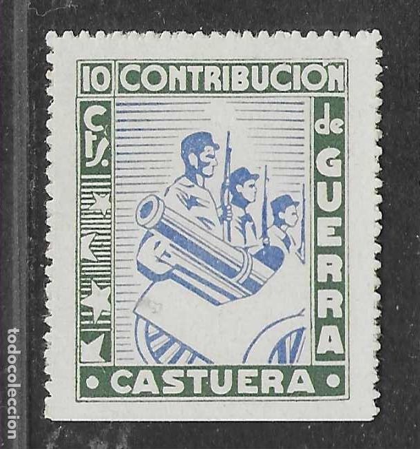 Sellos: CASTUERA- 10 CTS- CONTRIBUCION DE GUERRA-VER FOTOS