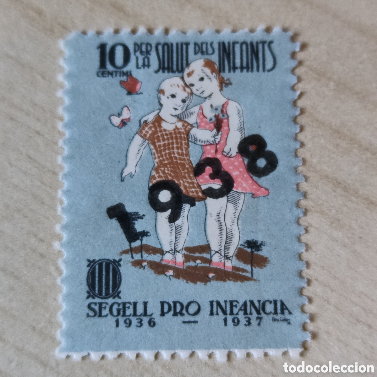 Sellos: Cpex RAR&Iacute;SIMO 1938 Catalunya Pro Infancia Ajut per la Salut dels infants SOBRECARGA Allepuz 3089