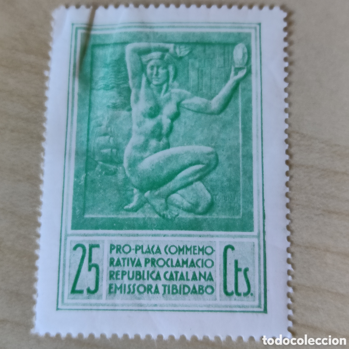 Sellos: a60 Catalunya Pro Placa Commemorativa Proclamaci&oacute; Emisora Tibidabo Allepuz 3364 Rep&uacute;blica Catalana