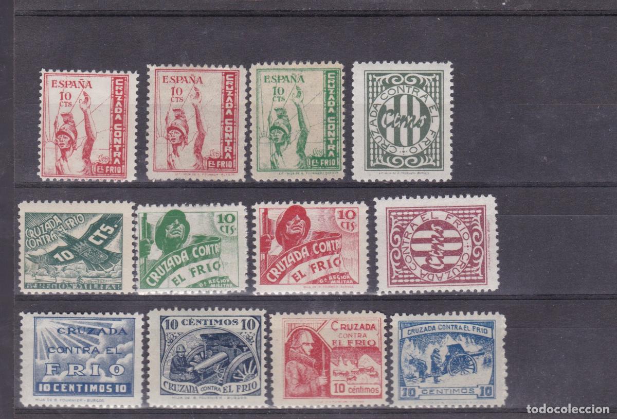 Sellos: SS20- GUERRA CIVIL Cruzada contra el Fr&iacute;o x 12 VALORES NUEVOS ** Sin Fijasellos. Muy Buena Calidad
