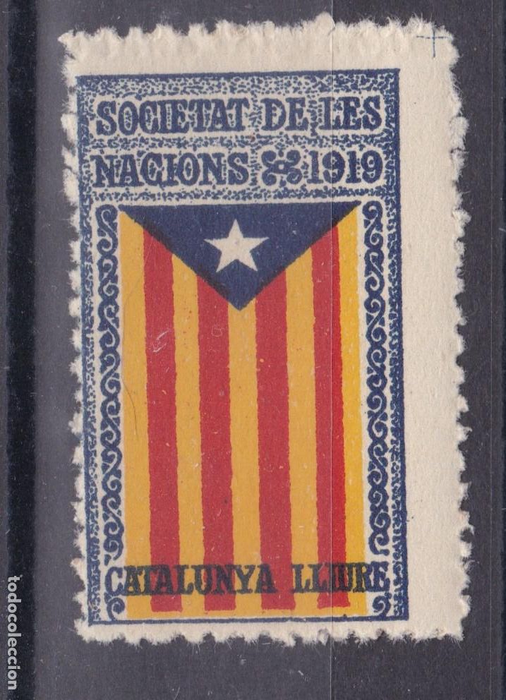 Sellos: SS2- Vi&ntilde;eta SOCIETAT DE LES NCIONS. CATALUNYA LLIURE 1919 ** Sin Fijasellos