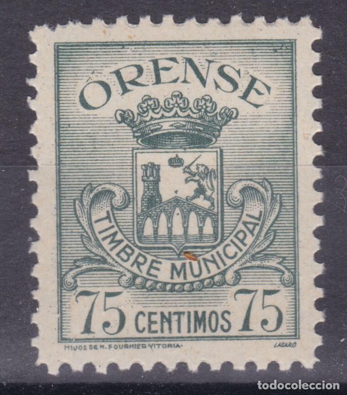 Sellos: SS3- Fiscales Locales . Timbre Municipal ORENSE 75 Cts ** Sin Fijasellos. LUJO