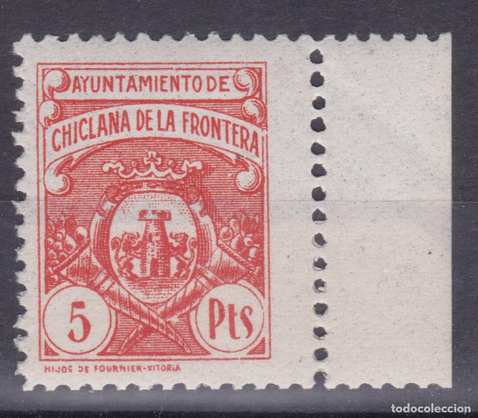 Sellos: SS3- Fiscales Locales . Ayuntamiento CHICLANA de la FRONTERA 5 Ptas ** Sin Fijasellos. LUJO