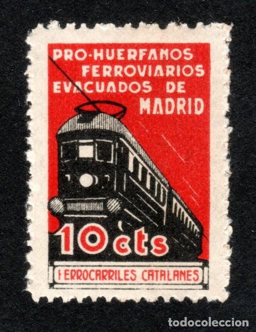 Sellos: PRO-HU&Eacute;RFANOS FERROVIARIOS EVACUADOS DE MADRID. FERROCARRILES CATALANES. MNH **