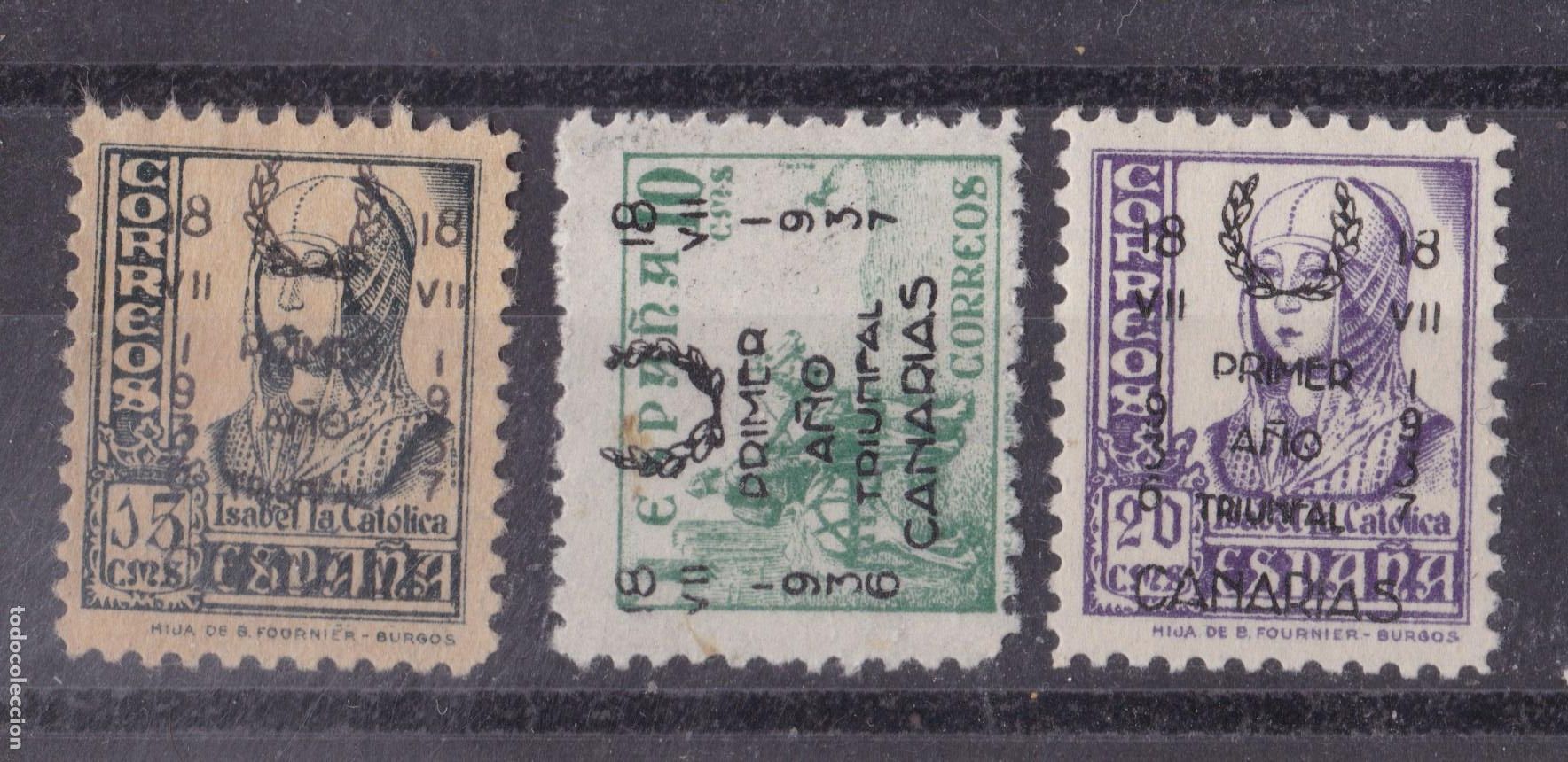 Sellos: SS42-Guerra Civil. Locales Patri&oacute;ticos CANARIS x 3 Valores