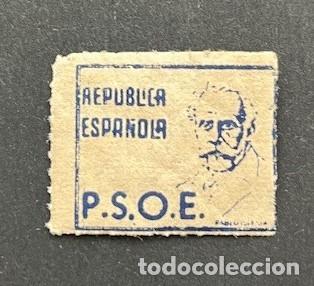 Sellos: GUERRA CIVIL ESPA&Ntilde;OLA. PSOE. PARTIDO SOCIALISTA OBRERO ESPA&Ntilde;OL. REP&Uacute;BLICA ESPA&Ntilde;OLA. EDIFIL 1390