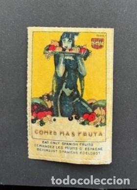 Sellos: VI&Ntilde;ETA PUBLICITARIA, COMED M&Aacute;S FRUTA, VALENCIA, ILUSTRACI&Oacute;N: PENAGOS