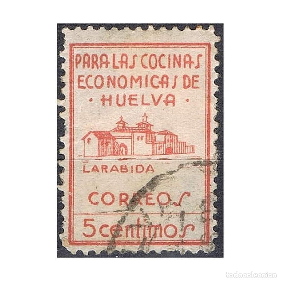 Sellos: Espa&ntilde;a 1936-37 [SLL] Huelva: Cocinas econ&oacute;micas, 5c, carm&iacute;n (U)