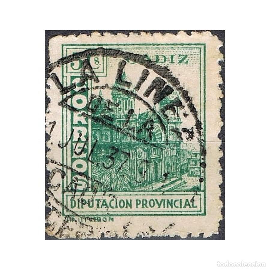 Stamps: Espa&ntilde;a 1938 [SLL] C&aacute;diz - Diputaci&oacute;n Provincial 5 c. Verde (U)
