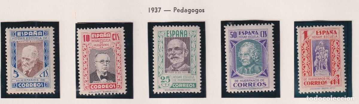 Sellos: PEDAGOGOS 1937 SERIE COMPLETA NUEVA - HOGAR ESCUELA DE HUERFANOS DE CORREOS