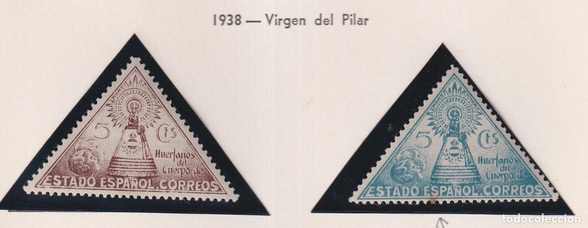 Sellos: VIRGEN DEL PILAR 1938 - SERIE COMPLETA NUEVA - HUERFANOS DEL CUERPO DE CORREOS