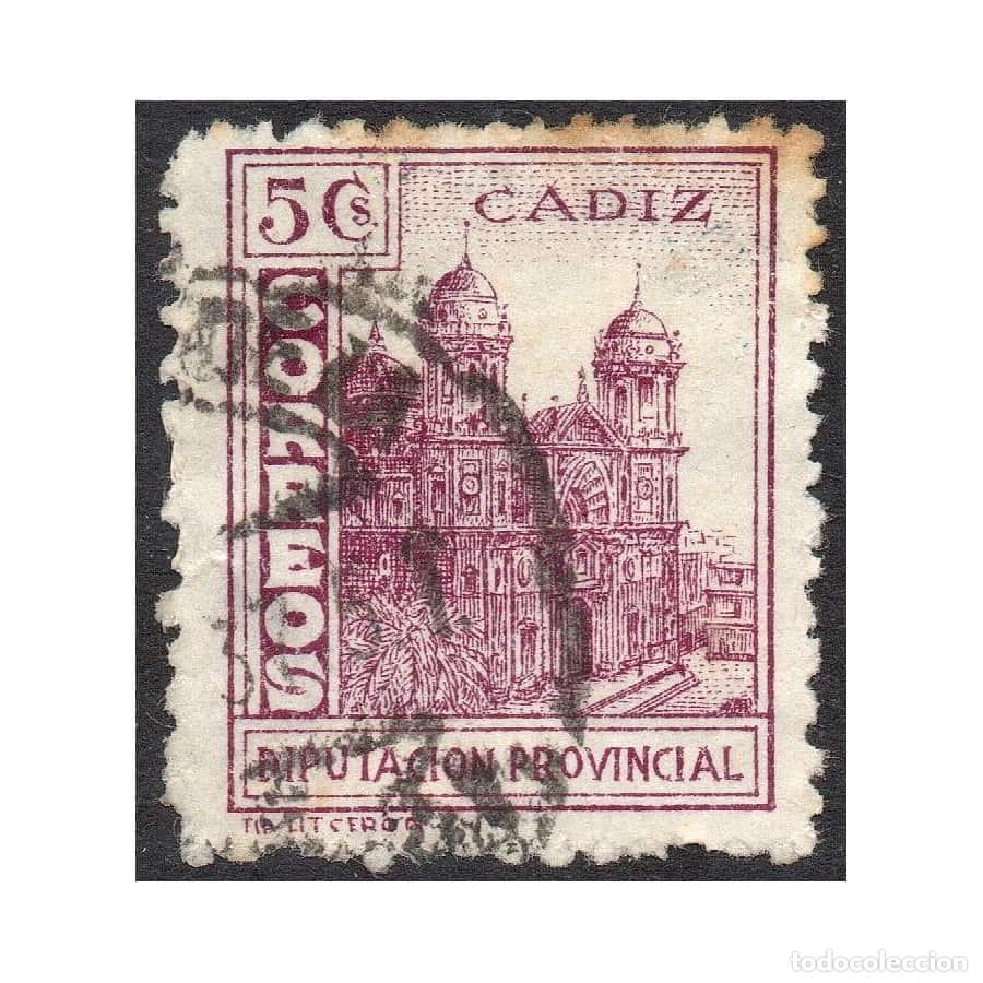 Selos: Espa&ntilde;a 1937 [SLL] C&aacute;diz - Diputaci&oacute;n Provincial 5 c. Violeta (U)