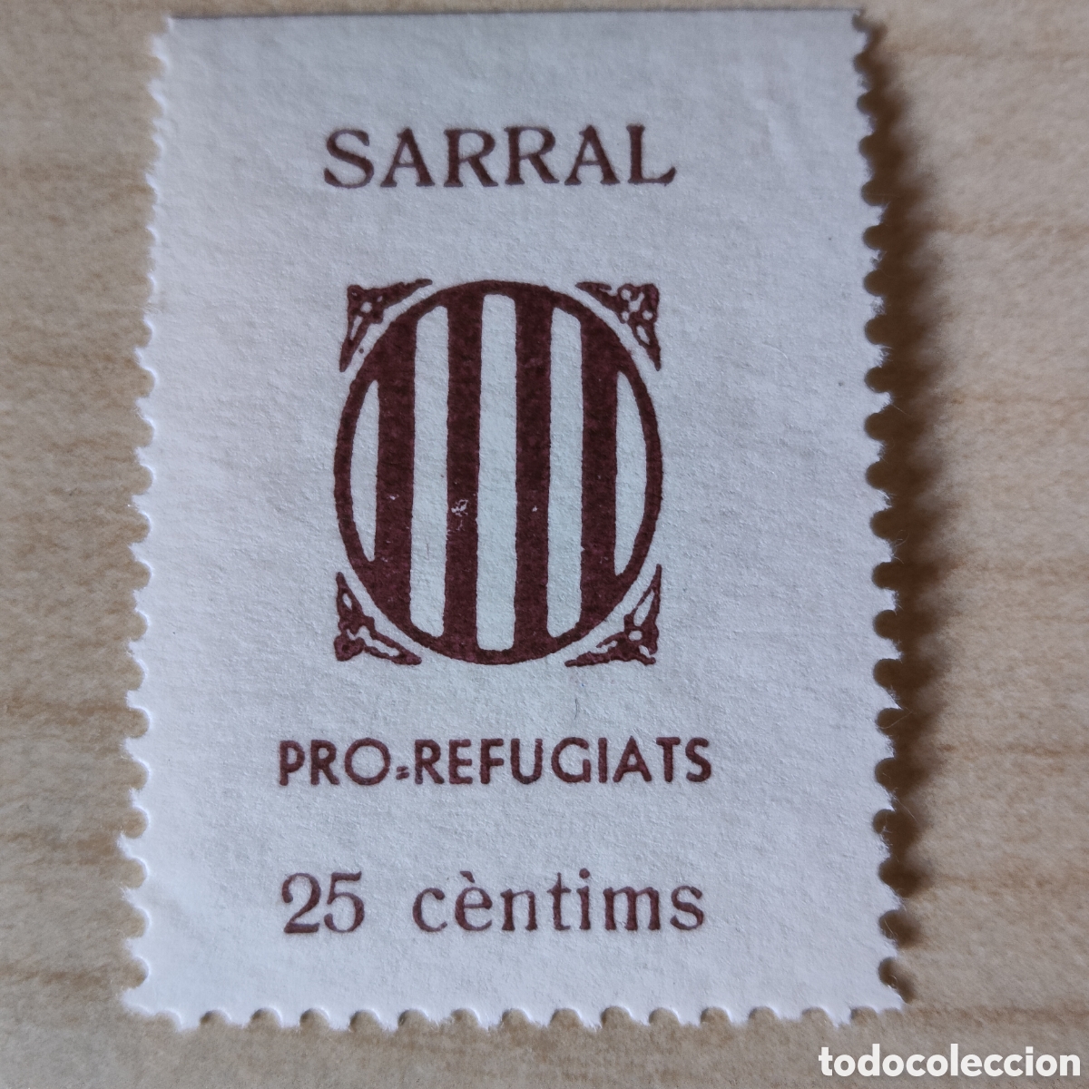 Sellos: z49 Tarragona Sarral Pro Refugiats 25 cts allepuz 4a PRO=