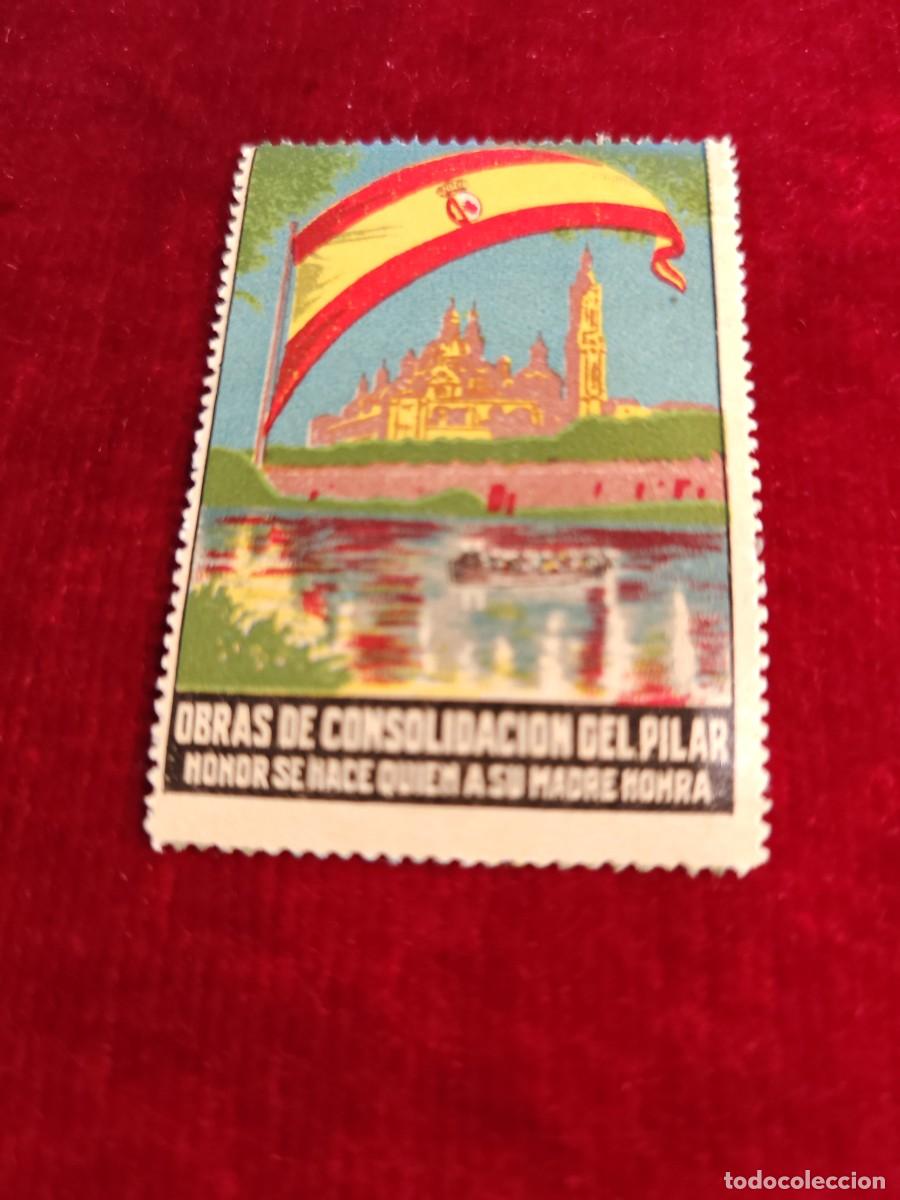 Sellos: Vi&ntilde;eta Zaragoza obras de consolidaci&oacute;n del Pilar hola