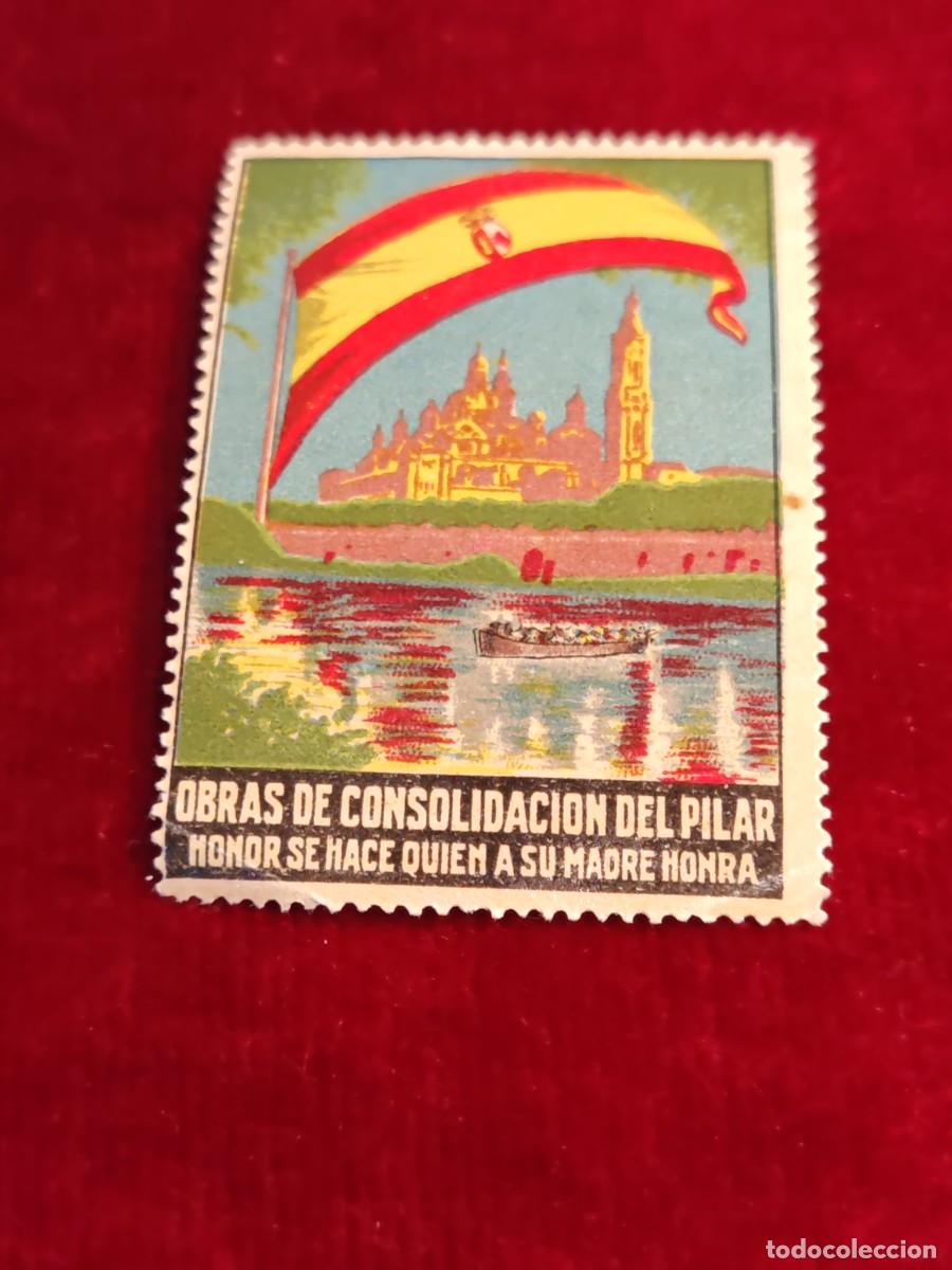Sellos: Vi&ntilde;eta Zaragoza obras de consolidaci&oacute;n del Pilar hola