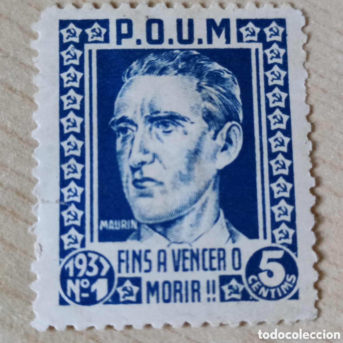 Sellos: y01 P.O.U.M. Finsa vencer o morir Maurin 5 cts