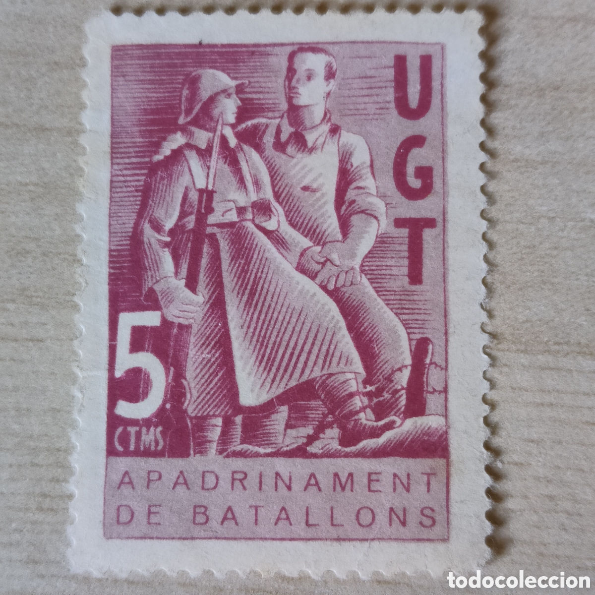 Sellos: y01 U.G.T. Apadrinament de Batallons Allepuz 731 afinet 981 UNION GENERAL DE TRABAJADORES UGT