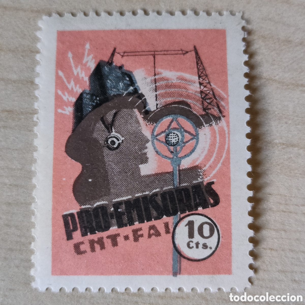 Sellos: y01 Pro Emisoras CNT FAI Allepuz 110 afinet 819 C.N.T. F.A.I.
