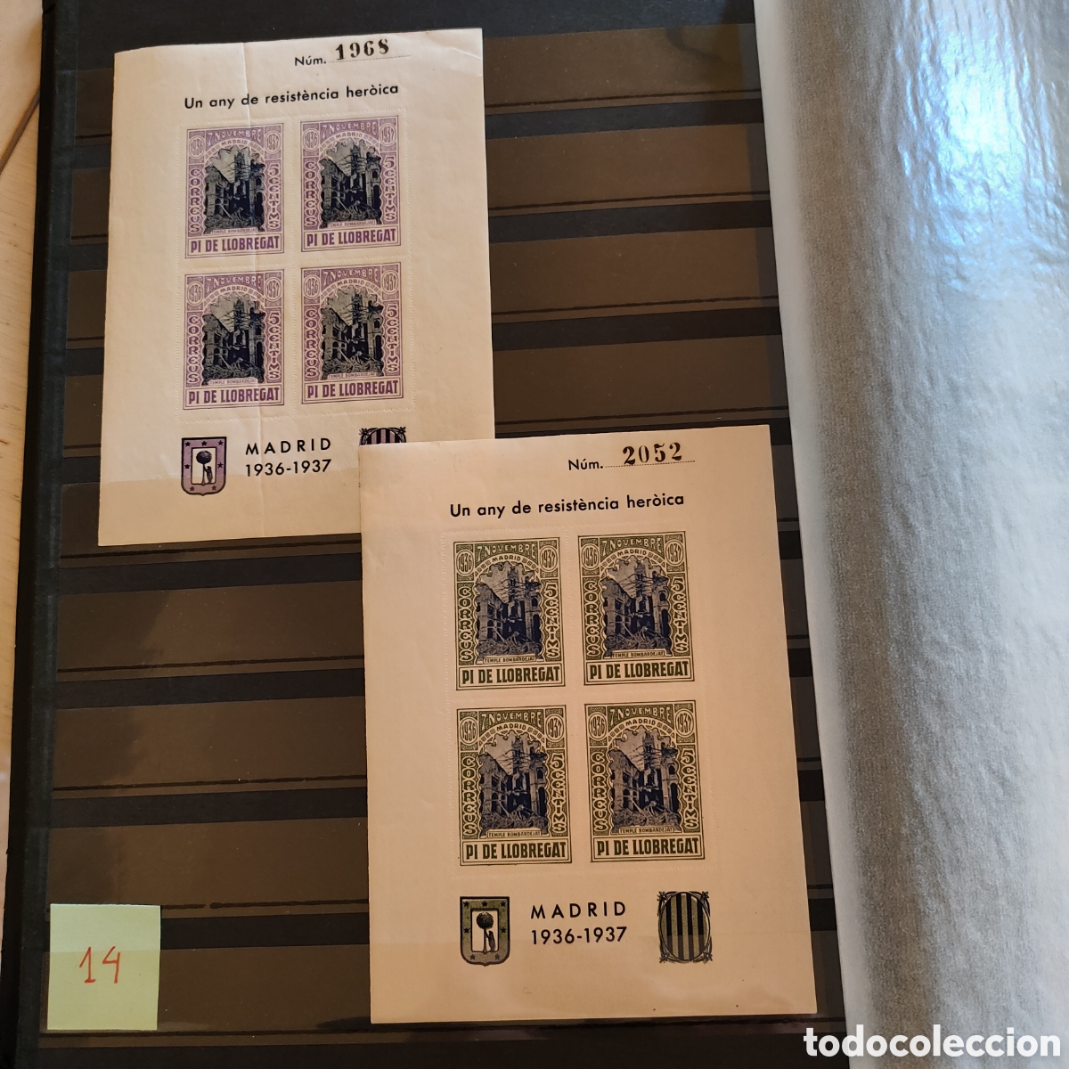 Sellos: Z14 Pi de Llobregat Un any de resist&egrave;ncia heroica Madrid 1936 1937