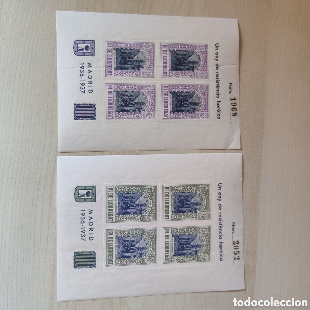 Sellos: Z14 Pi de Llobregat Un any de resist&egrave;ncia heroica Madrid 1936 1937 Sant Joan Despi