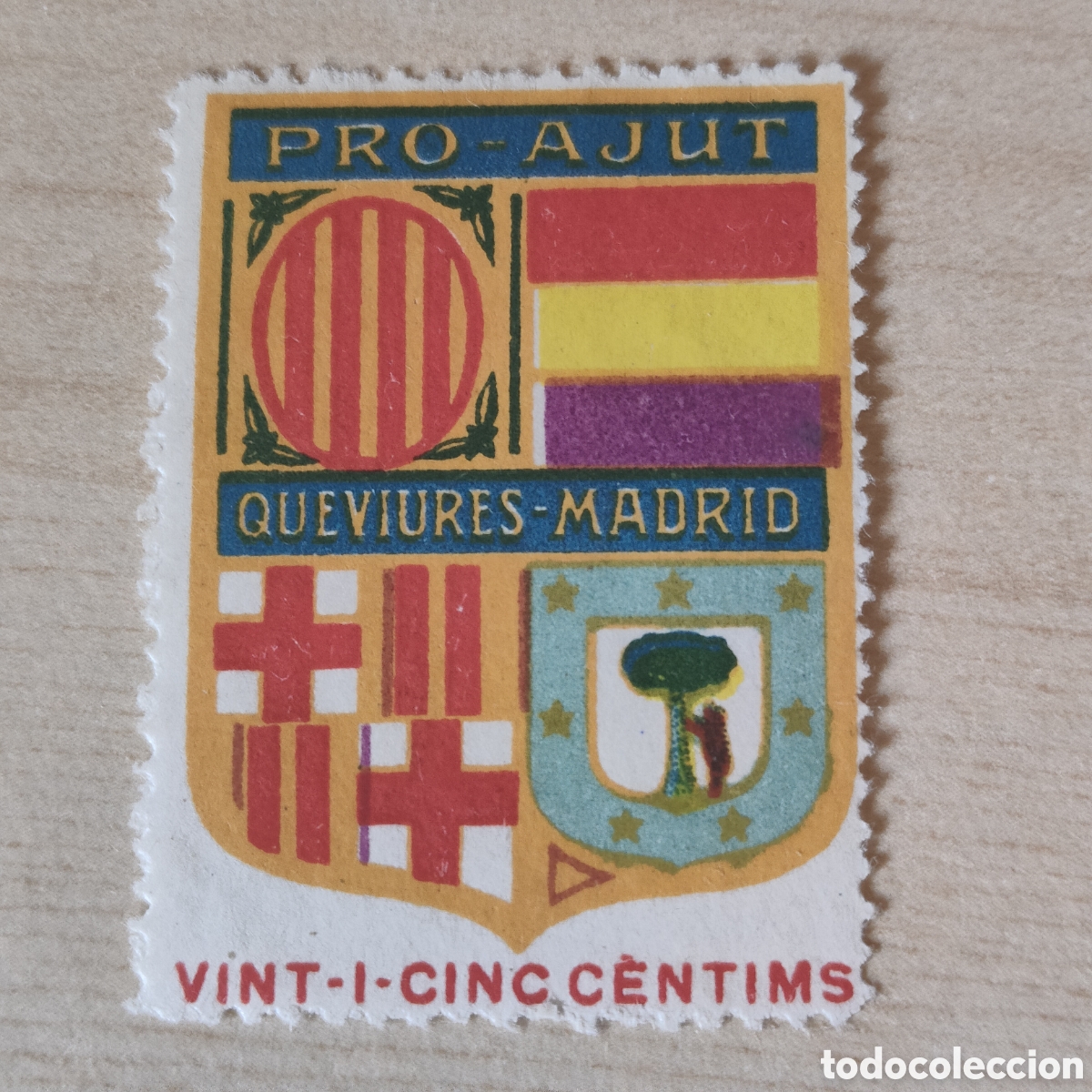 Sellos: y02 Pro Ajut Queviures Madrid 25 cts Afinet 1543