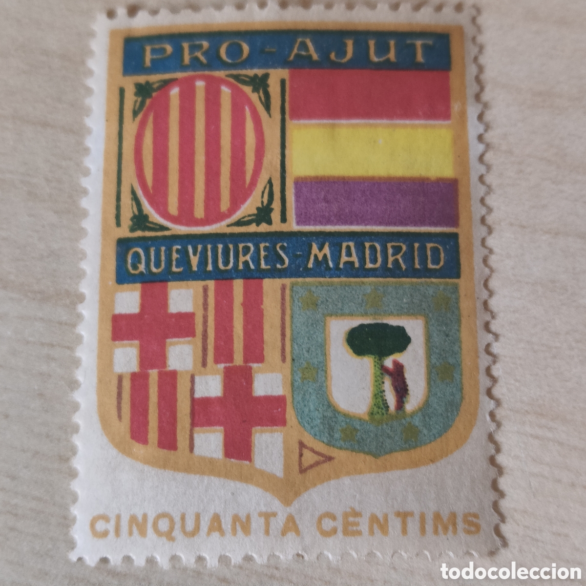 Sellos: y02 Pro Ajut Queviures Madrid 50 cts Afinet 1544