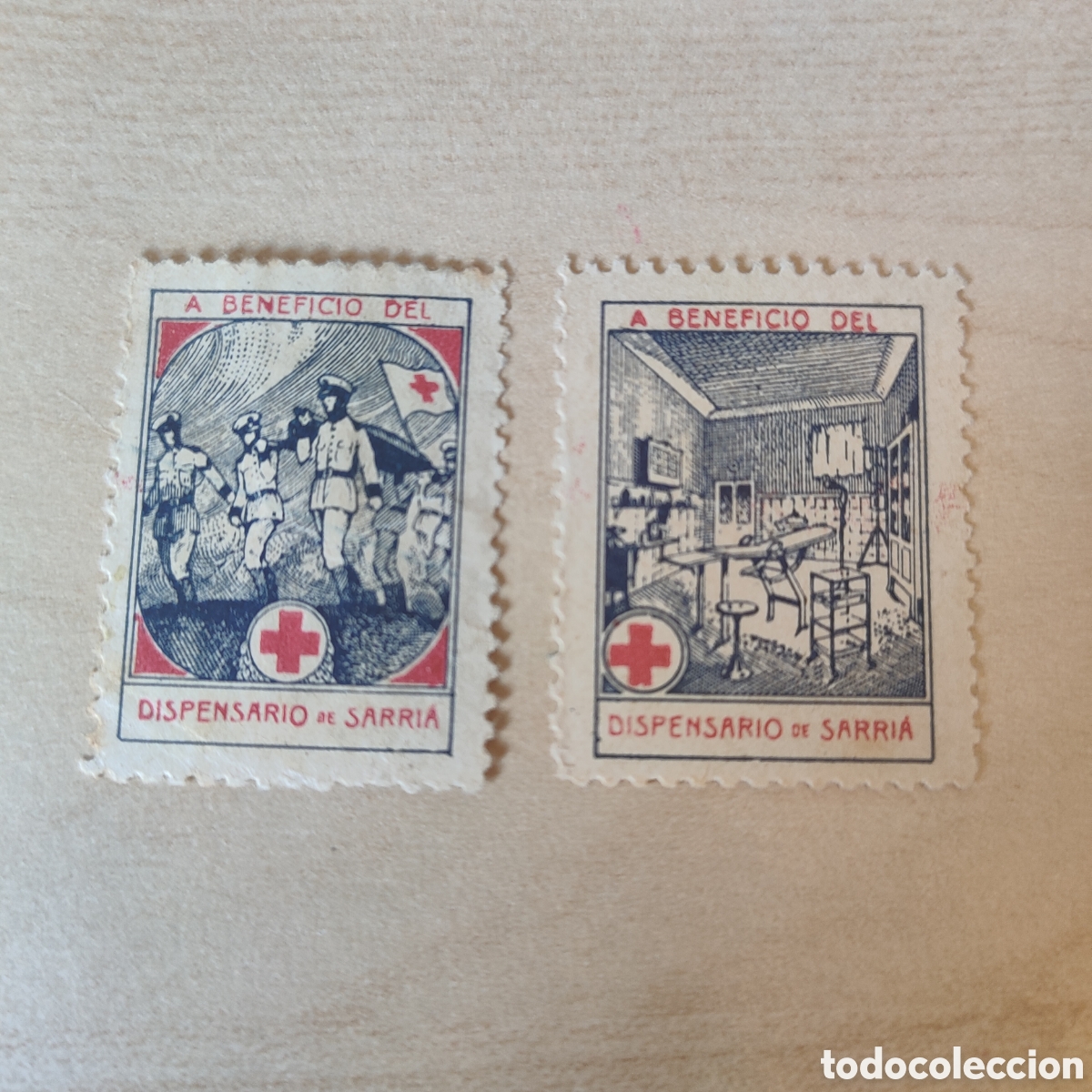 Sellos: y02 A Beneficio del Dispensario de Sarria Barcelona 2 sellos