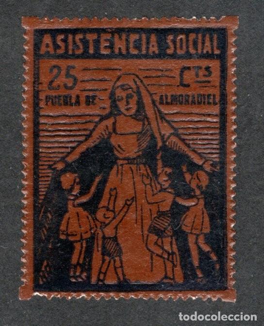 Sellos: PUEBLA DE ALORADIEL (TOLEDO). ASISTENCIA SOCIAL. 25 CTS.