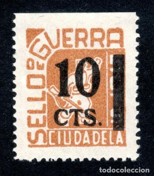 Sellos: CIUDADELA (MENORCA). SELLO DE GUERRA. HABILITADO 10 CTS.