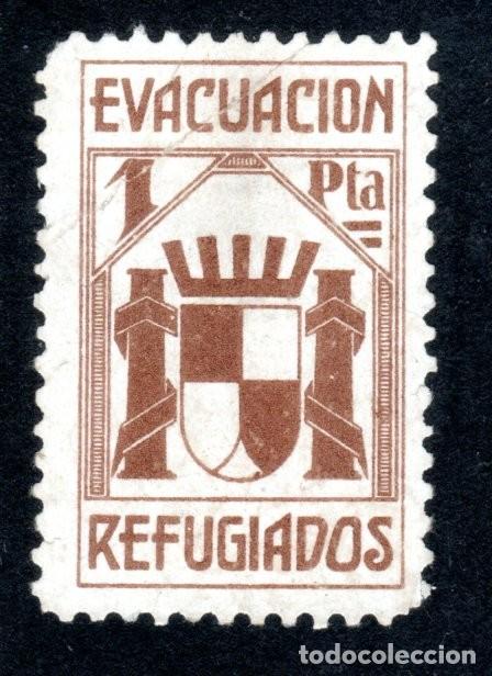 Sellos: EVACUACI&Oacute;N. REFUGIADOS. 1 PTA.
