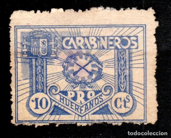 Sellos: PRO HU&Eacute;RFANOS DE CARABINEROS. 10 CTS.