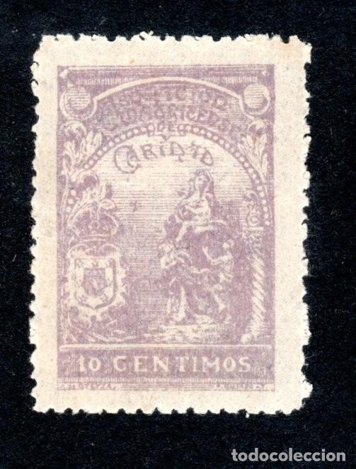 Sellos: ASOCIACI&Oacute;N MATRITENSE DE CARIDAD. 10 CTS.