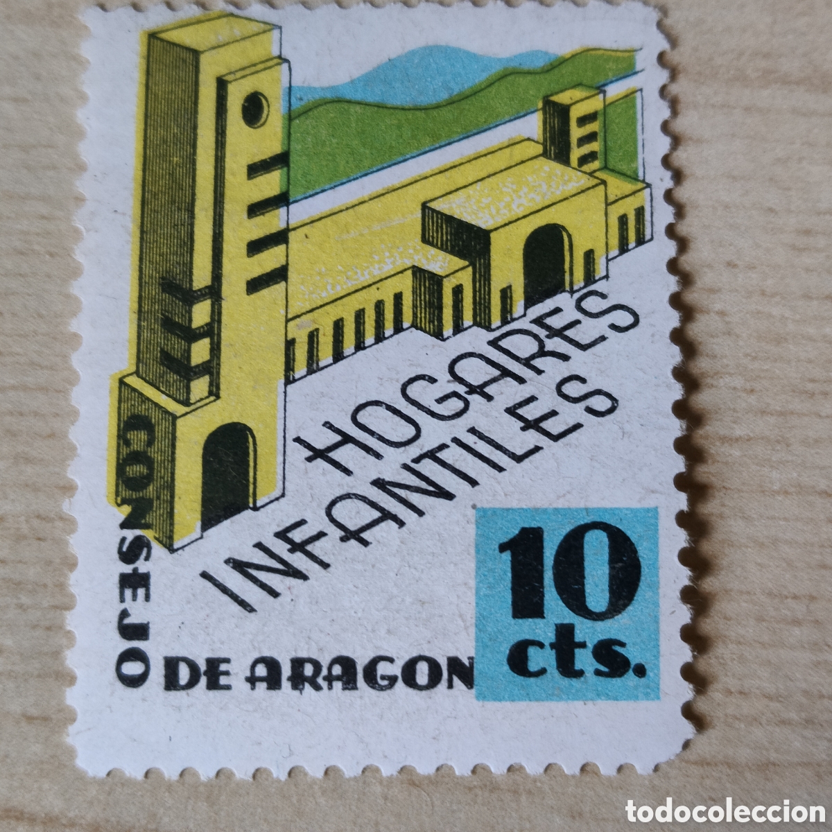 Sellos: y02 Hogares Infantiles Consejo de Arag&oacute;n 10 cts Afinet 1551