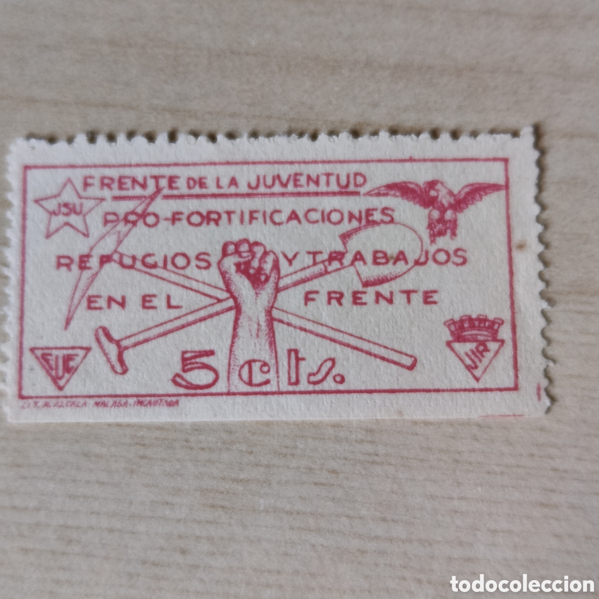Sellos: y02 Pro Fortificaciones Refugios y Trabajos en el frente de la Juventud JSU J.S.U. Allepuz 1548