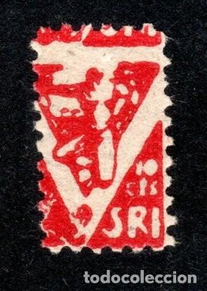 Sellos: S.R.I. PRESO HUYENDO DE UNA PRISI&Oacute;N. 10 CTS. &rdquo;SIN PUNTO DENTRO DEL 0&rdquo;. ALLEPUZ 1080. MUY RARO AS&Iacute;.