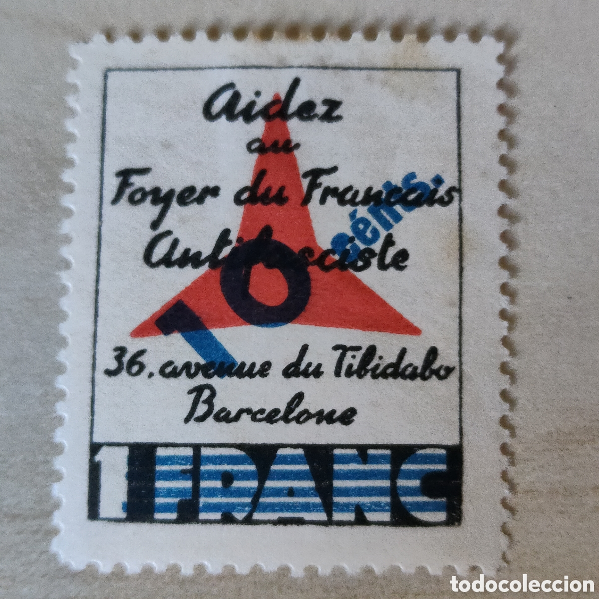 Sellos: y03 Foyer Aidez du Fran&ccedil;ais Antifasciste Tibidabo Barcelona Allepuz 3095