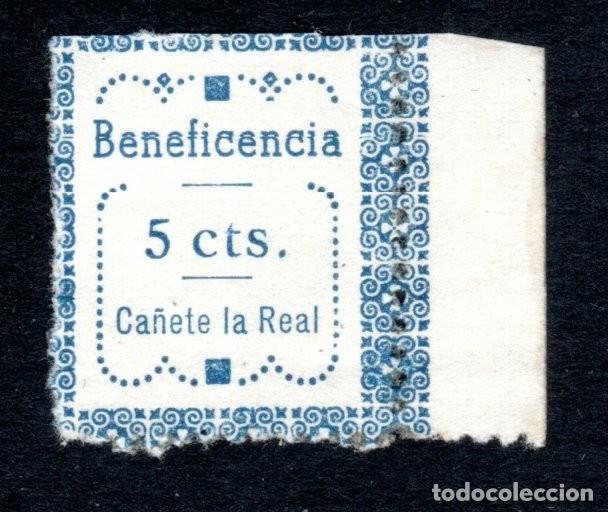 Sellos: PRO CA&Ntilde;ETE LA REAL (M&Aacute;LAGA). 5 CTS.