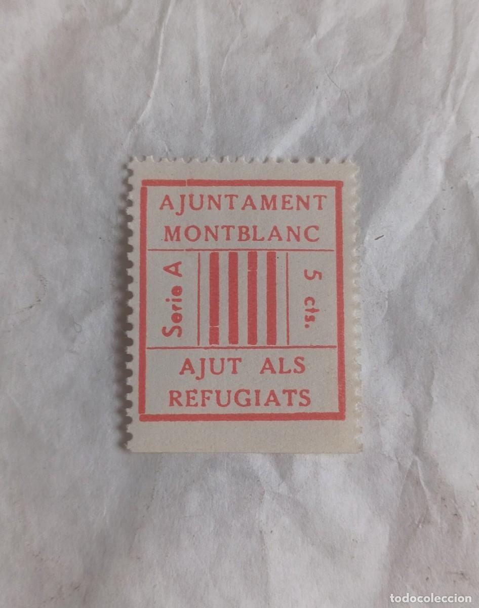 Selos: Ajuntament de Montblanch Serie A 5 cts. Ajut als refugiats.