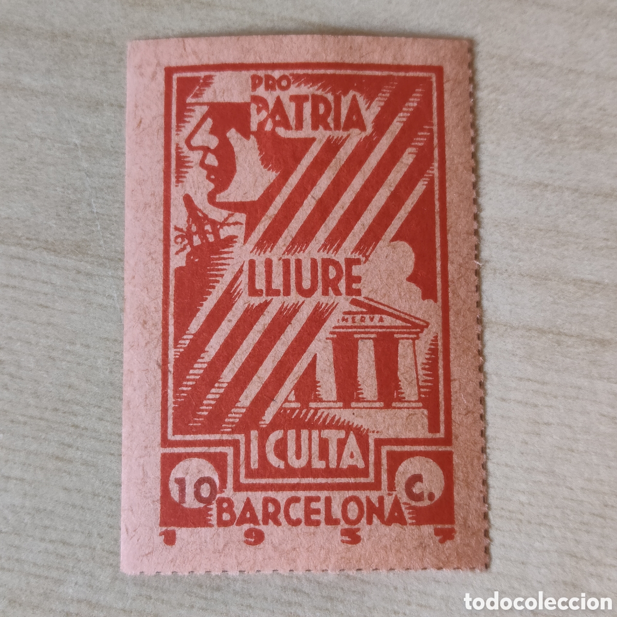 Sellos: y04 RARO Barcelona Patria Lluire i Culta Allepuz 236 carm&iacute;n s/naranja