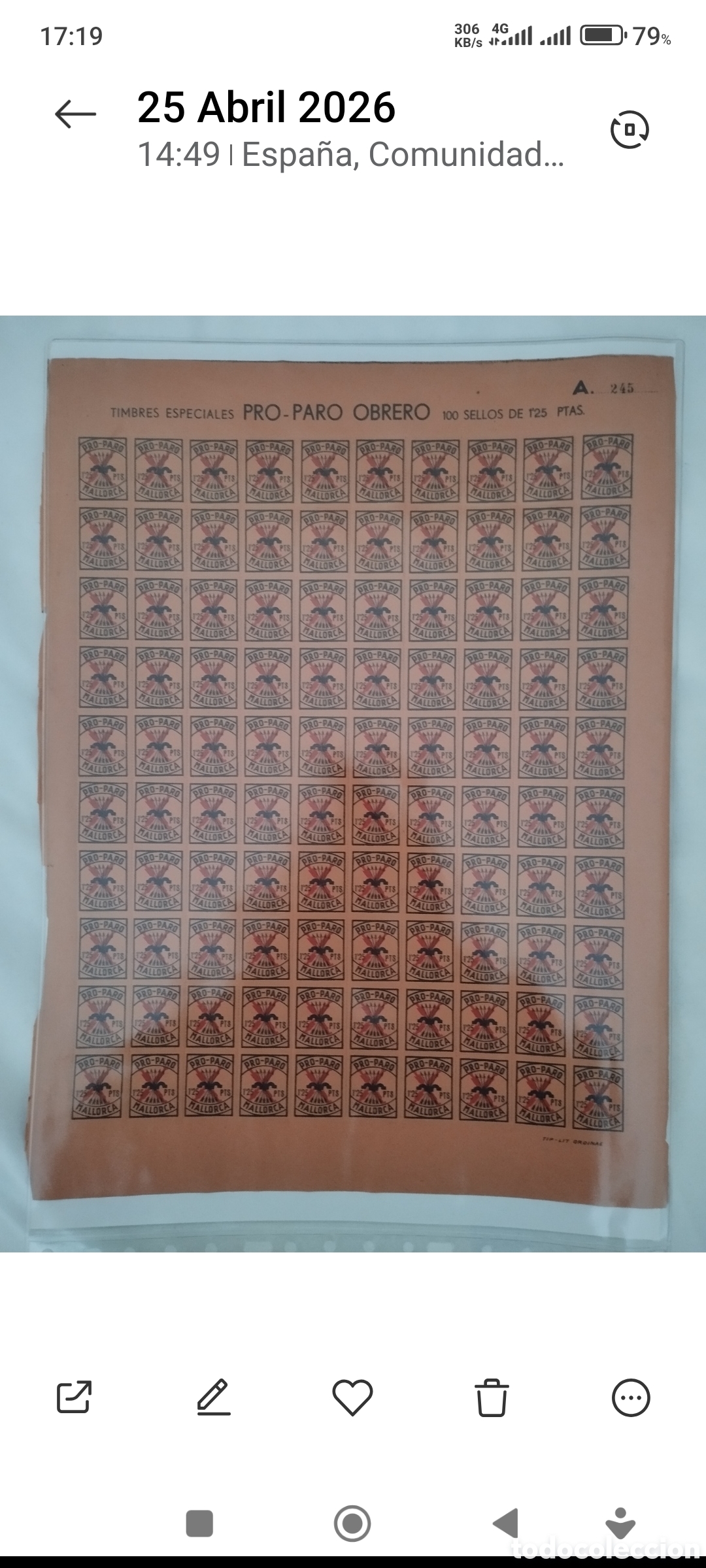 Sellos: Basado en las caracter&iacute;sticas del pliego, este corresponde a la emisi&oacute;n de sellos locales de la Guer