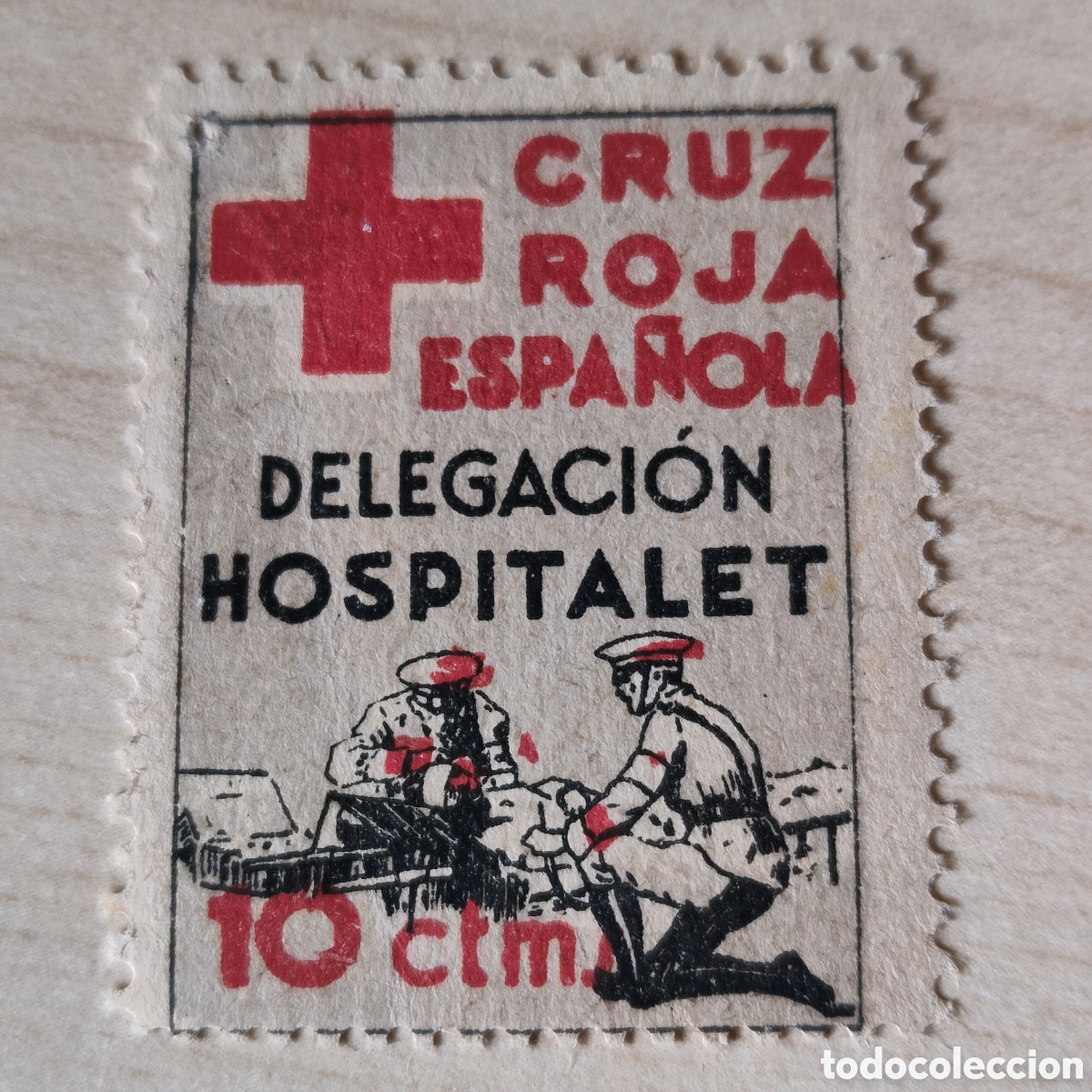 Sellos: y05 Cruz Roja Espa&ntilde;ola delegaci&oacute;n Hospitalet Barcelona 10 cts Allepuz 16 GG681